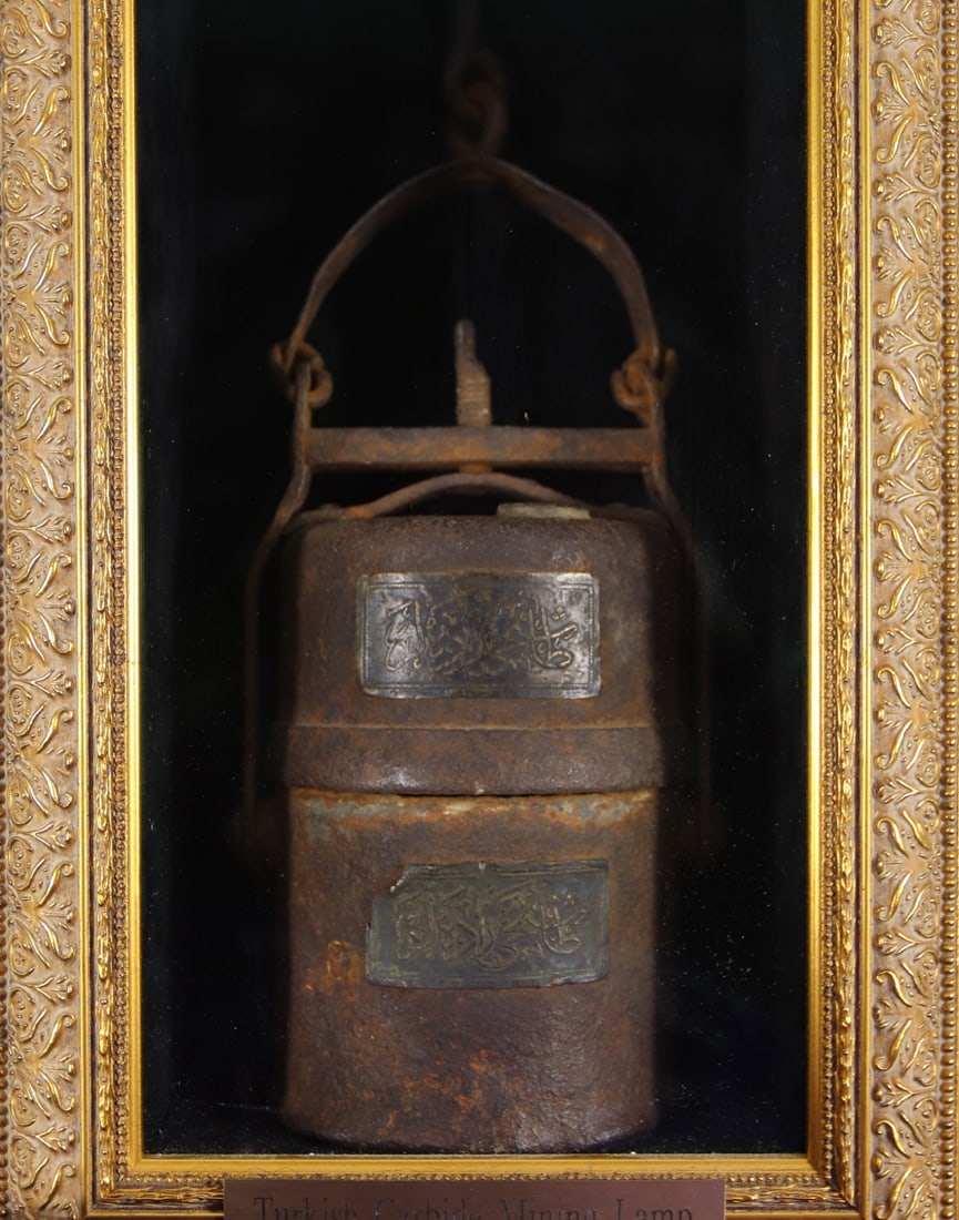 Framed, Turkish Carbide Mining Lamp (1 of 4)