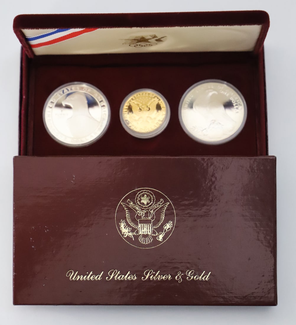 1984 US Mint, Olympic Gold, Silver Coins (Gold Content 0.484 TO) (1 of 5)
