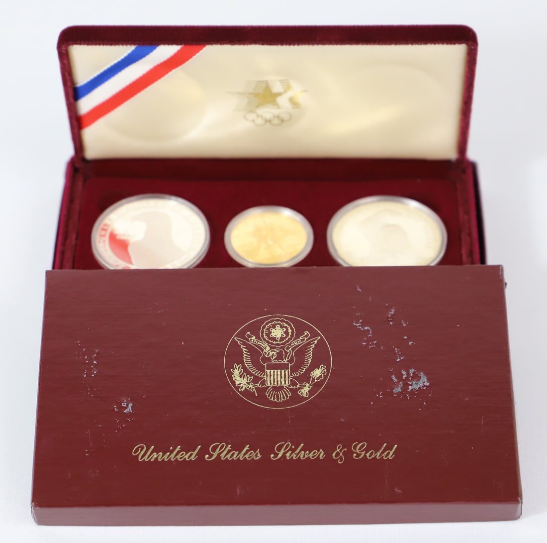 1984 US Mint, Olympic Gold, Silver Coins (Gold Content 0.484 TO) (1 of 5)