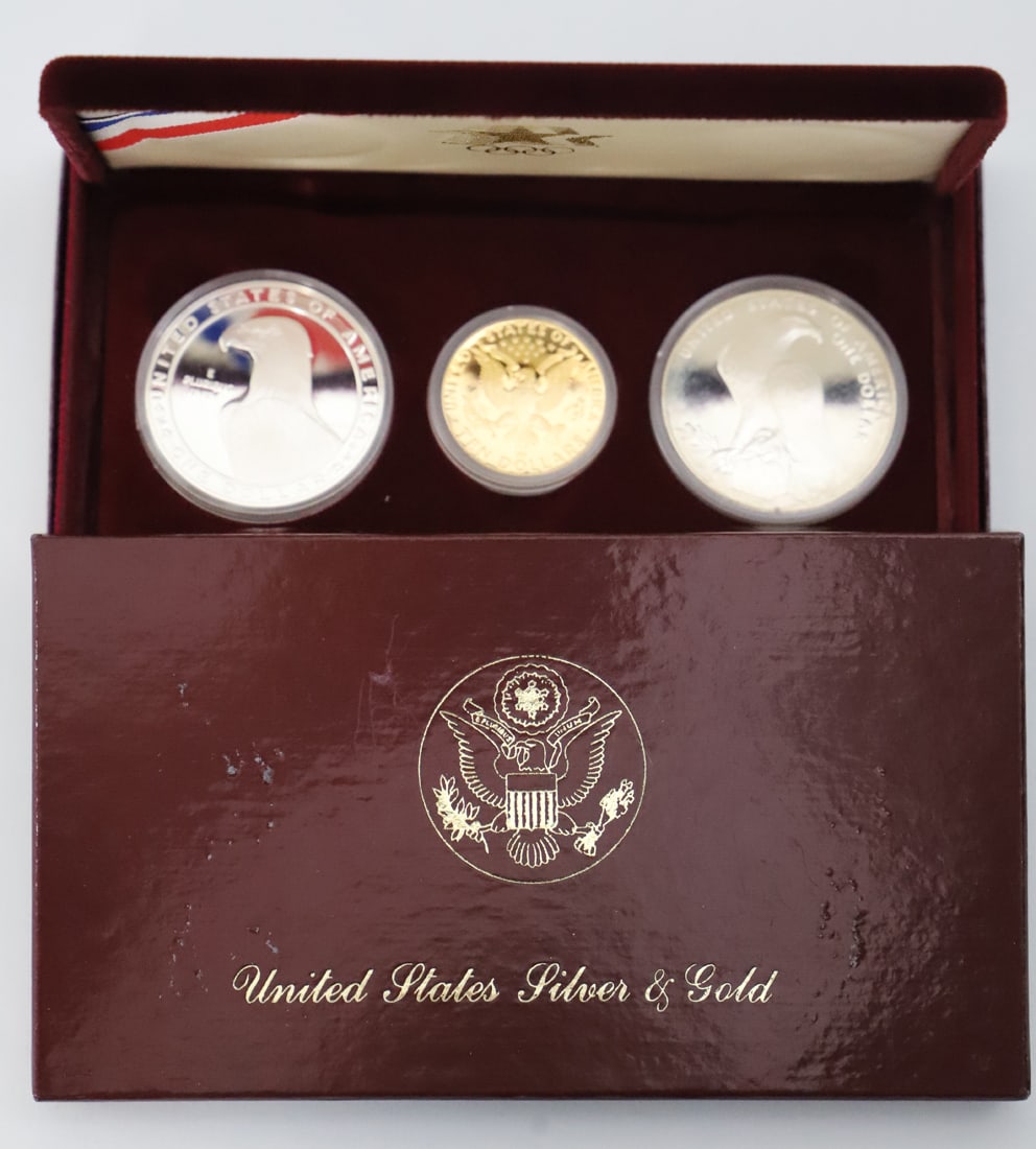 1984 US Mint, Olympic Gold, Silver Coins (Gold Content 0.484 TO) (1 of 5)