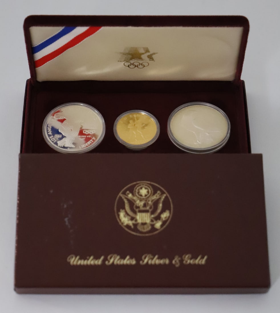 1984 US Mint Olympic Gold, Silver Coins (Gold Content 0.484 TO) (1 of 5)