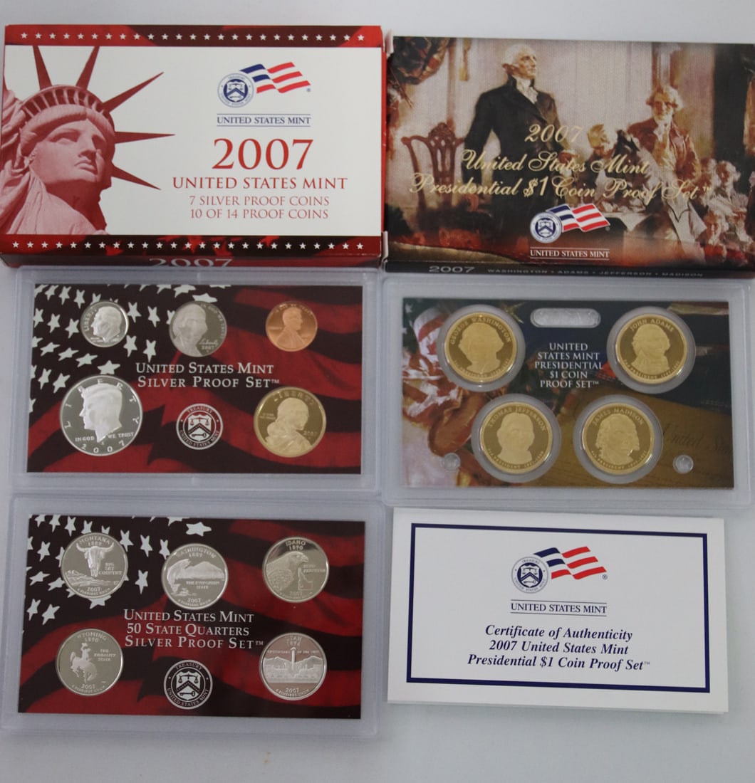US Mint, 2007 Presidential, Silver Proof Sets (1 of 7)