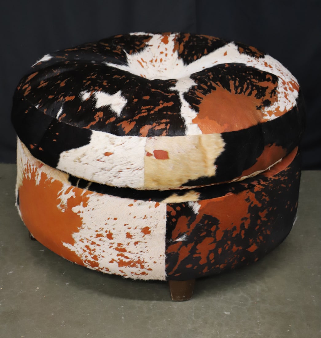 Cowhide Ottoman (1 of 4)