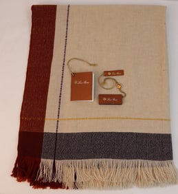 Loro Piana, Shawl: Loro Piana long shawl / scarf; The shawl is fringed on both ends and is marked "Baby Cashmere 100% Cashmere" on tag; The shawl measures approximately Length 74 x W 33 1/4 inches; Moth holes in fold ar