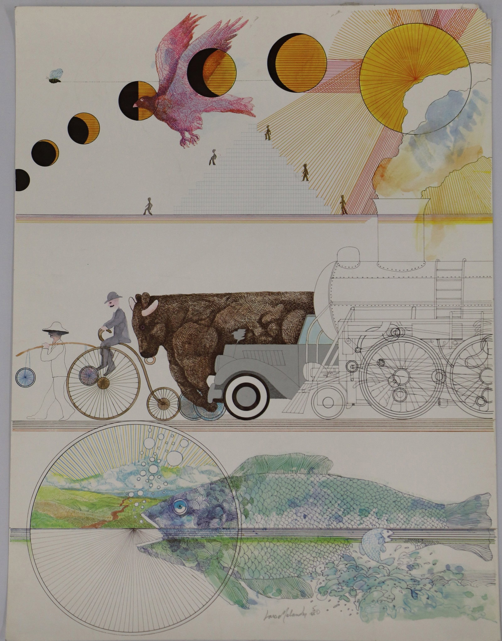 Lars Melander, Signed Print: Unframed print; Signed "Lars Melander" bottom center of print; Numbered 5/450; Measures approximately H 24 x W 18 inches; Damage to top right corner; See photos
