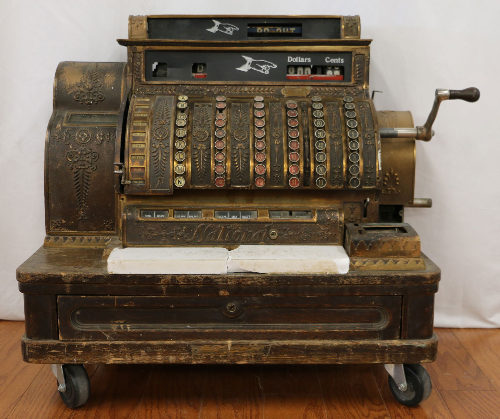 Ncr Model 2114 1906 Digital Brass Cash Register