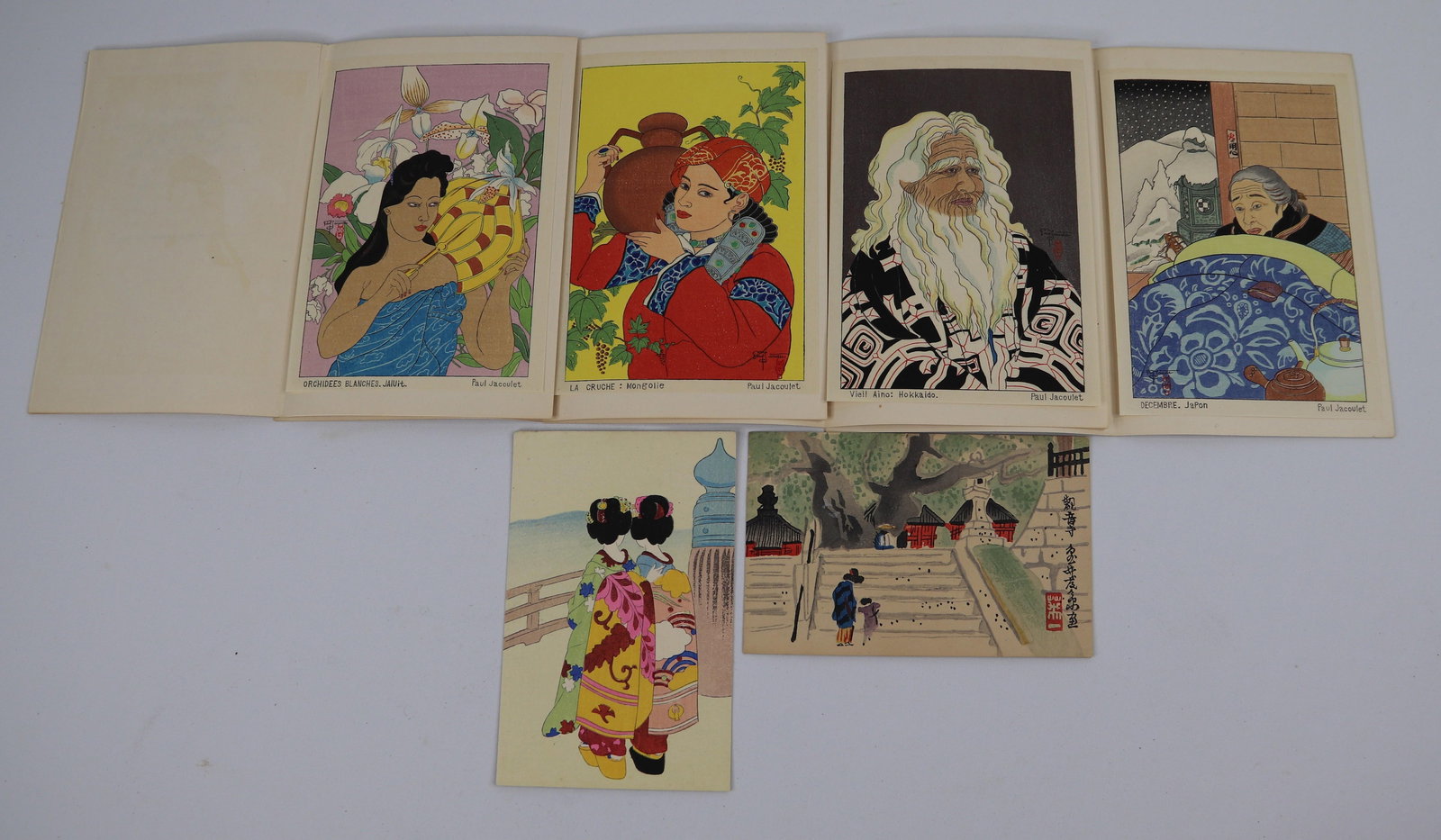 Paul Jacoulet, Wood Block Print Christmas Cards (1 of 5)
