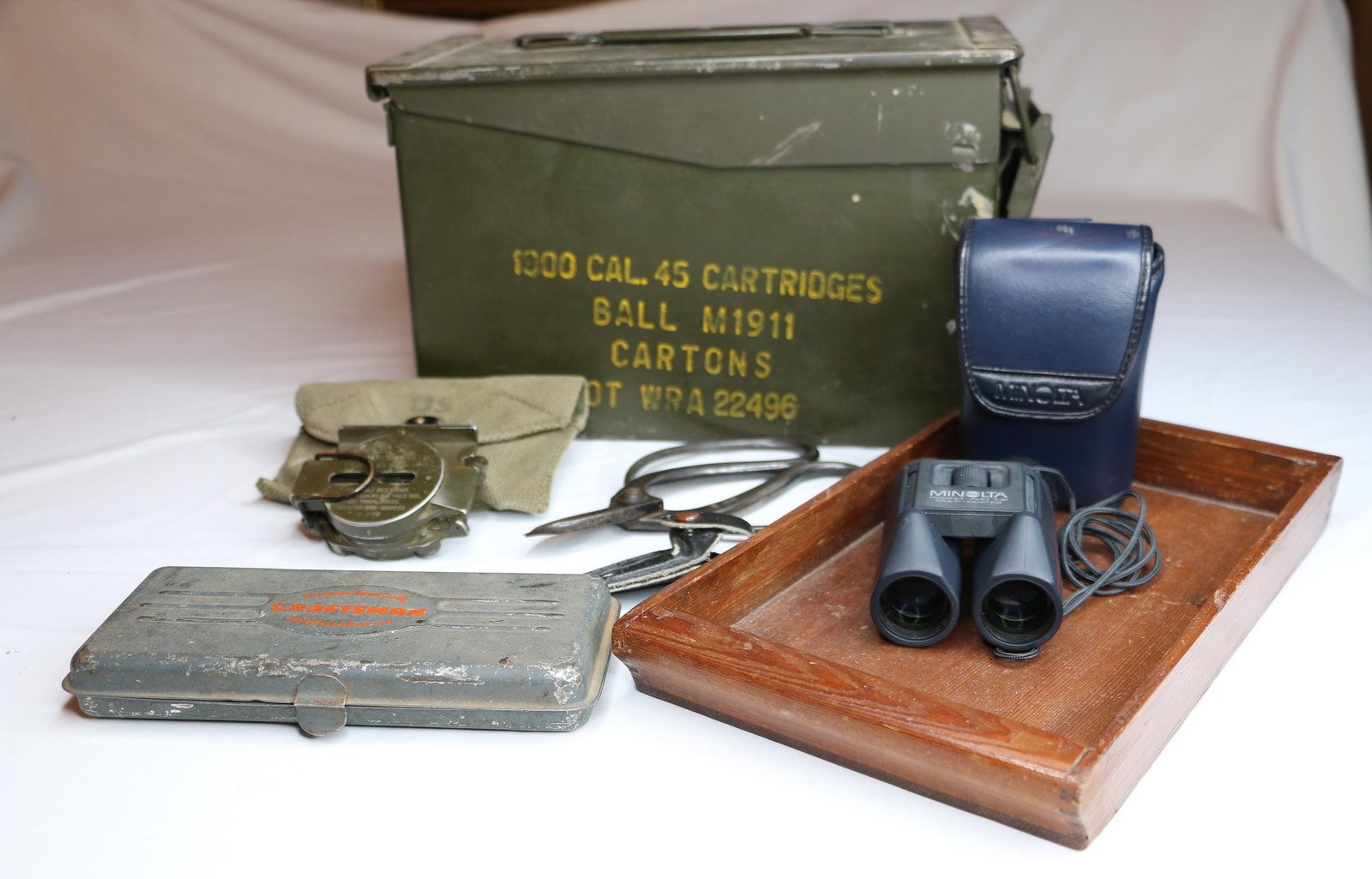 Vintage Military Ammo Box, Compass (1 of 7)