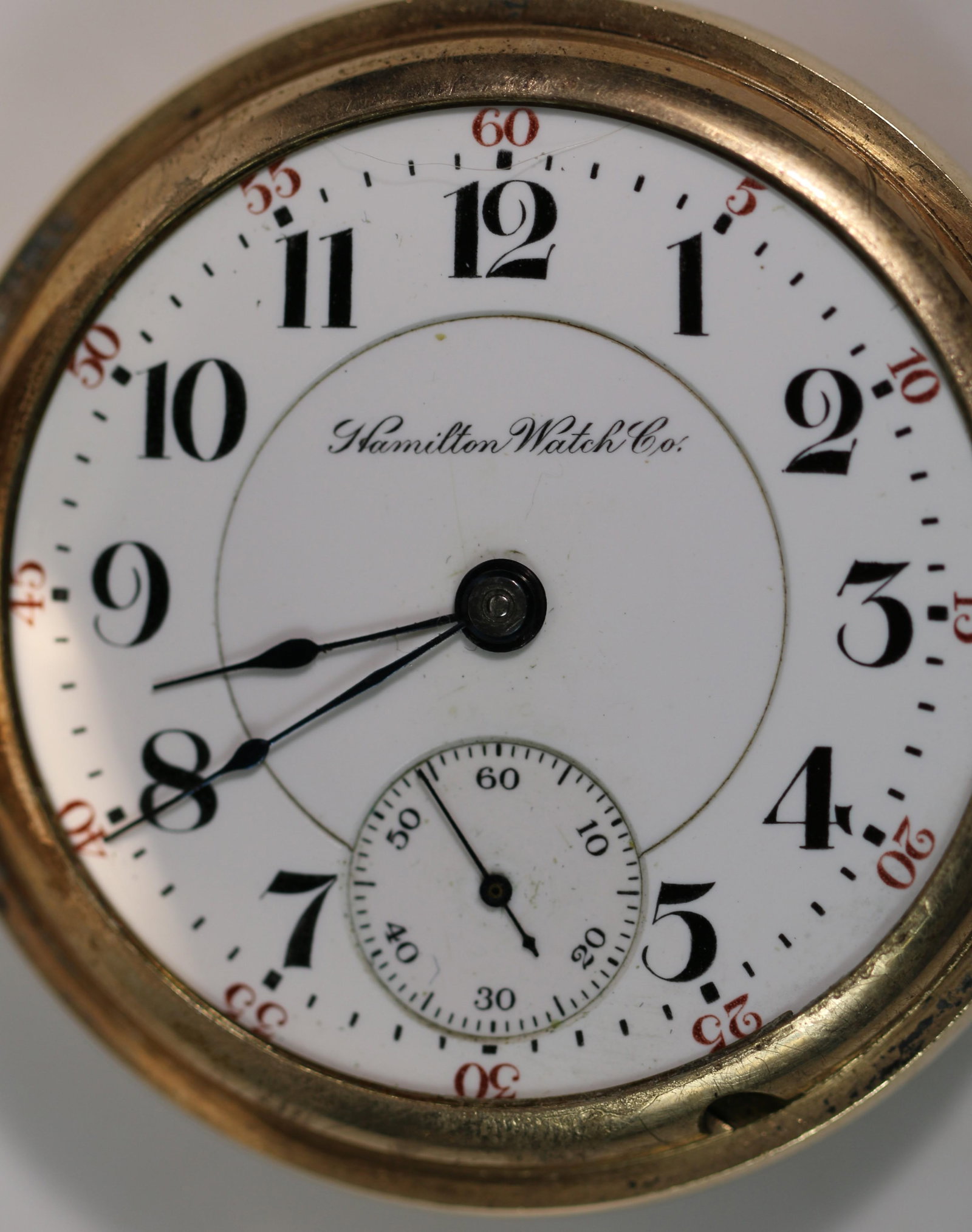 Hamilton, Pocket Watch: Vintage pocket watch by Hamilton Watch Co., with separate second hand in working condition; Twenty-one jewels, movement number 257322; Twenty-five year case by J Boss/Keystone number 4478119; Case pos