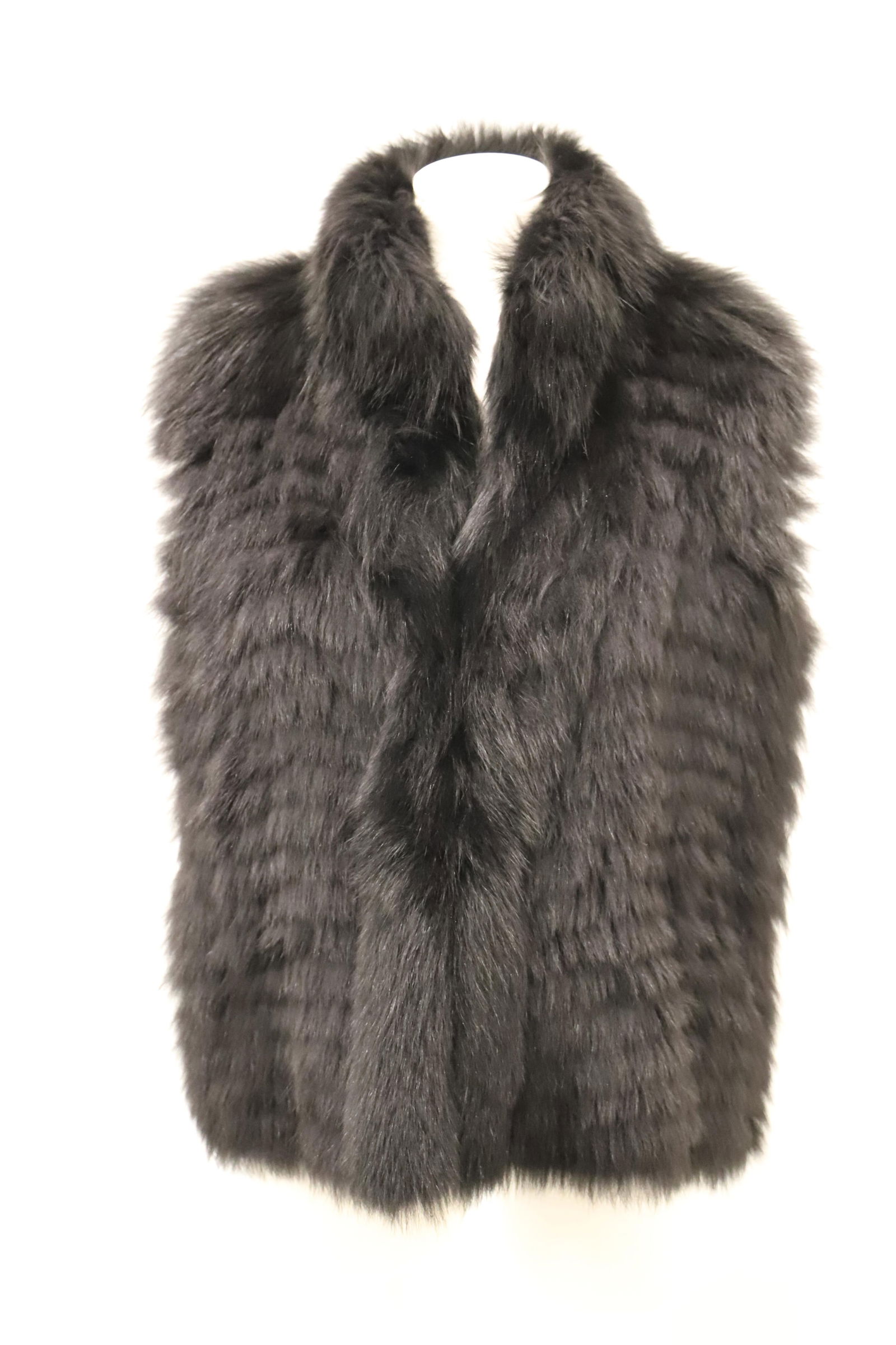 Michael Kors, Fur Vest: Dyed fox fur vest with silk lining; Hook and eye closures; Size Medium; Preowned, no damage observed. See photos