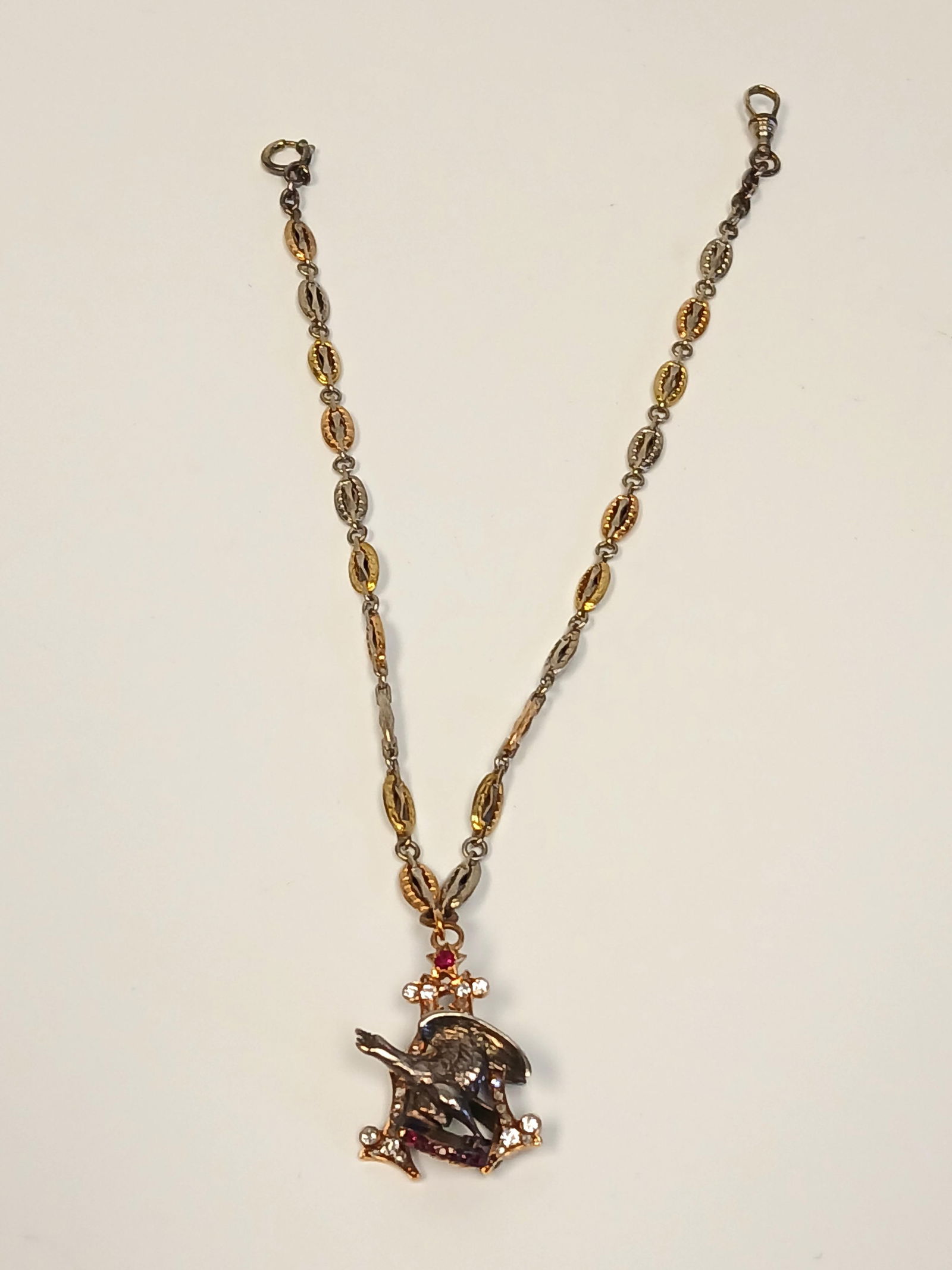 Anheuser Busch Brew Master Watch Fob with Sterling & Gold Chain (1 of 11)