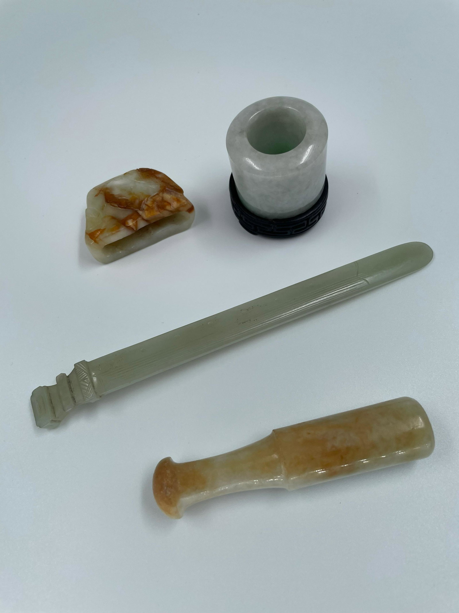 Group of four jade carvings (1 of 8)