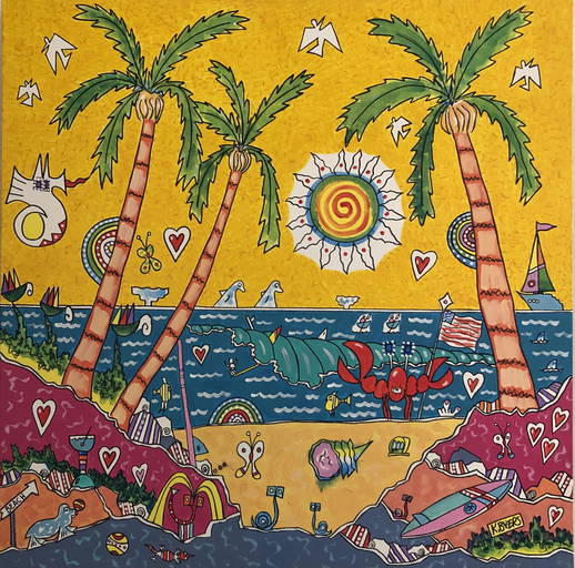 Kimm Byers "la Jolla Beach Stuff" Acrylic On Canvas