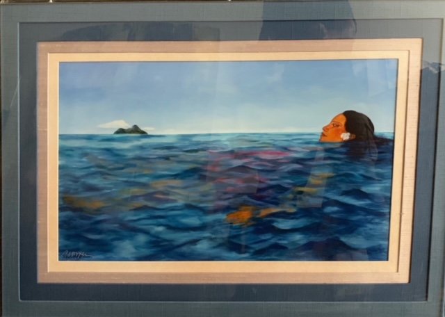 Pegge Hopper "Swimming 2" Signed Lithography (1 of 5)