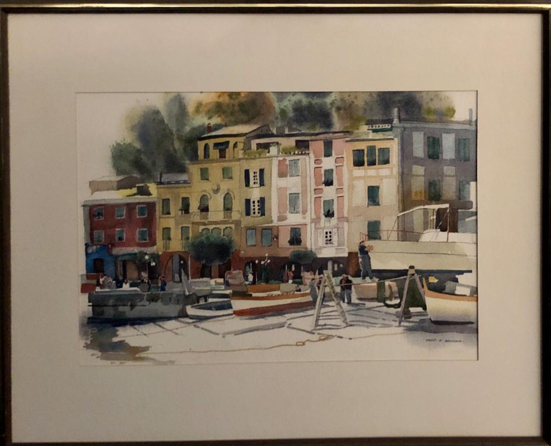 Fred E. Brooks "Portofino" Original Watercolor Signed (1 of 6)