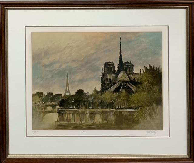 John Kelly "paris" Signed Lithograph Le