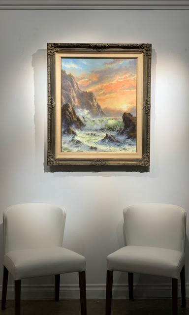 Robert Wee Seascape Signed Original Oil on Board: Artist: Robert Wee Title: Seascape Medium: Original Oil on Board Art Dimensions: 30 H x 24 W inches Framed Dimensions: 38 H x 32 W inches ARTIST BIO: Art