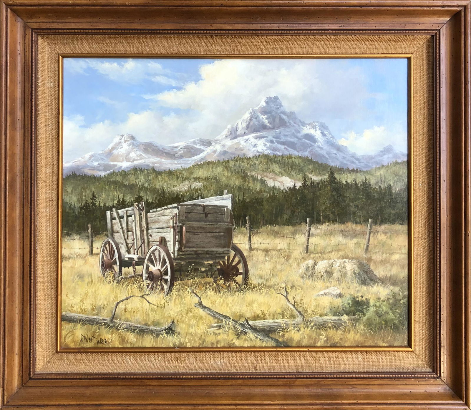 Robert Wee "Retired" 1981 Oil on Masonite Signed: Artist: Robert Wee Title: Retired Medium: Original Oil on Masonite Art Dimensions: 20 H x 24 W inches Framed Dimensions: 28 H x 32 W inches ARTIST BIO: A