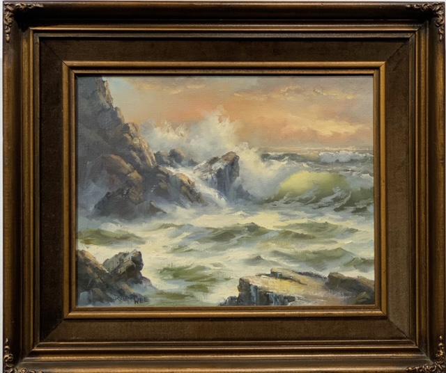 Robert Wee California Seascape Oil on Canvas (1 of 4)