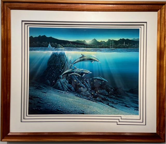 Robert Lyn Nelson "Kona Dawn" Koa Framed, Signed Litho. (1 of 5)