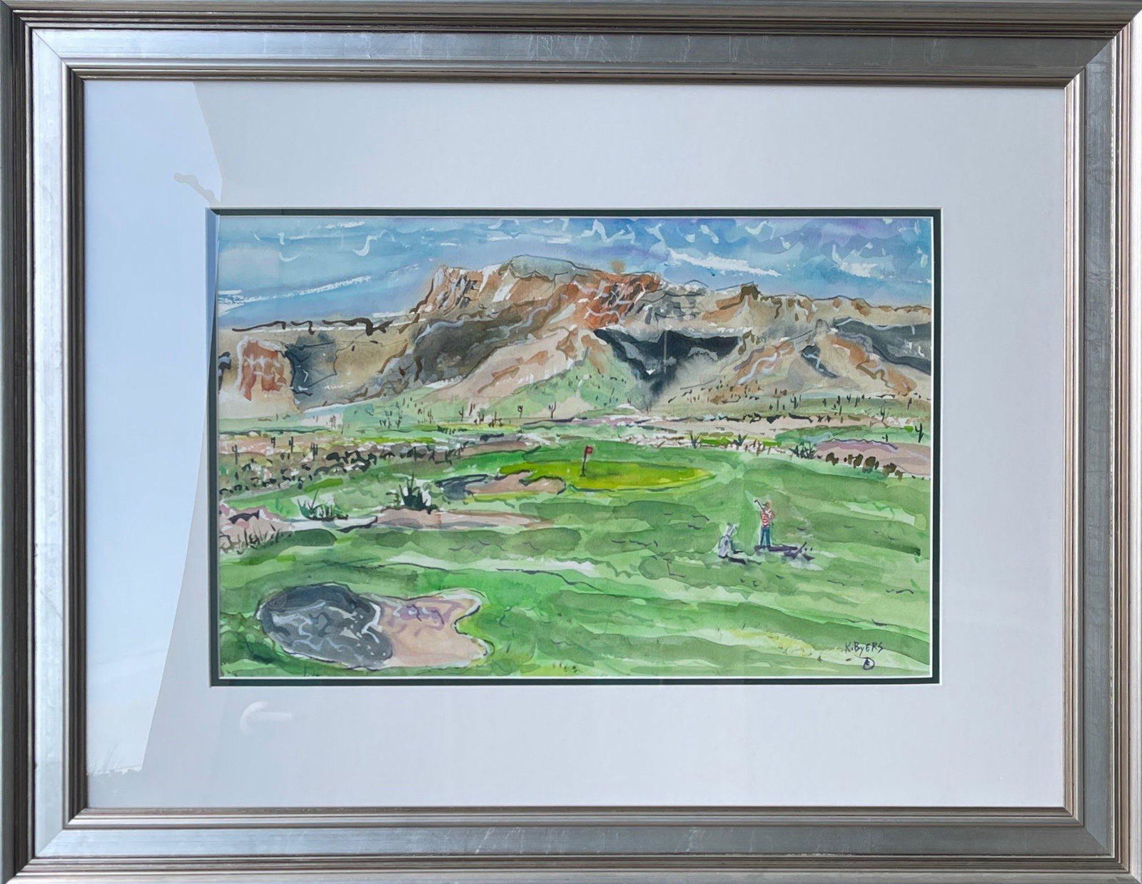 Kimm Byers "18th Hole" Original Watercolor (1 of 6)