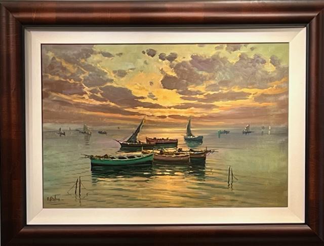 A. Palini "Pintura Al Oleo Nautica Barco" Oil Signed (1 of 7)