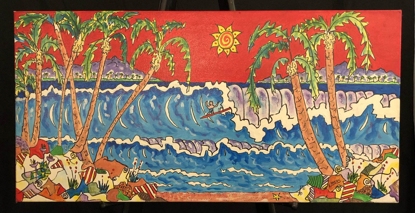 Kimm Byers "Surfing Hawaii II" Signed Original Acrylic (1 of 5)