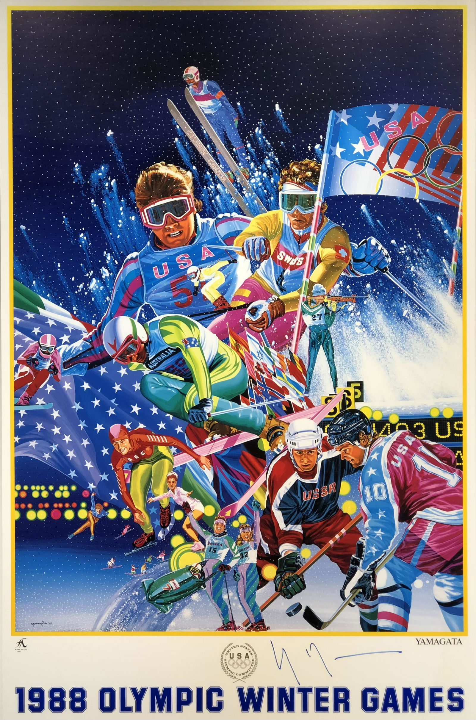 Hiro Yamagata "1988 Olympic Winter Games" Signed Litho (1 of 4)