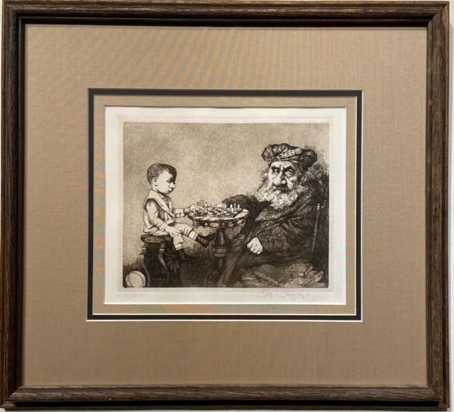 Charles Bragg "The Chess Player" Signed Original Etching LE: Artist: Charles Bragg Title: The Chess Player Medium: Etching on Paper Limited Edition: 230/252 Art Dimensions: 11 H x 13 W inches Framed Dimensions: 19 H x 21 W inches<