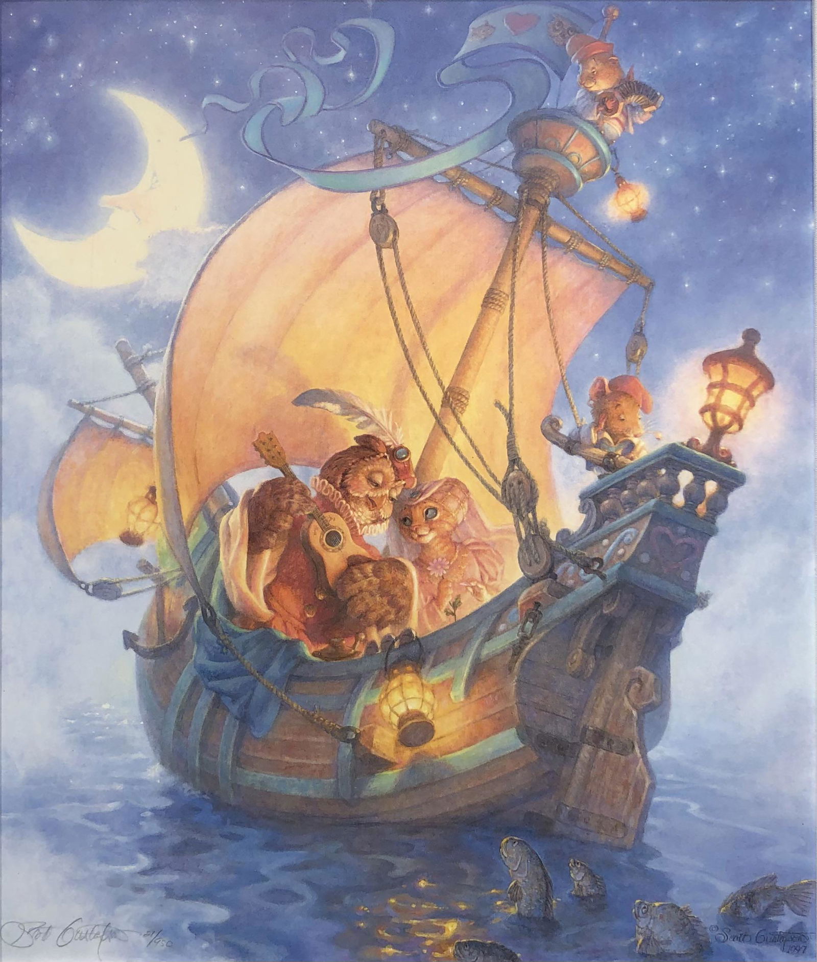 Scott Gustafson "The Owl and the Pussycat" Signed Lithograph LE (1 of 6)