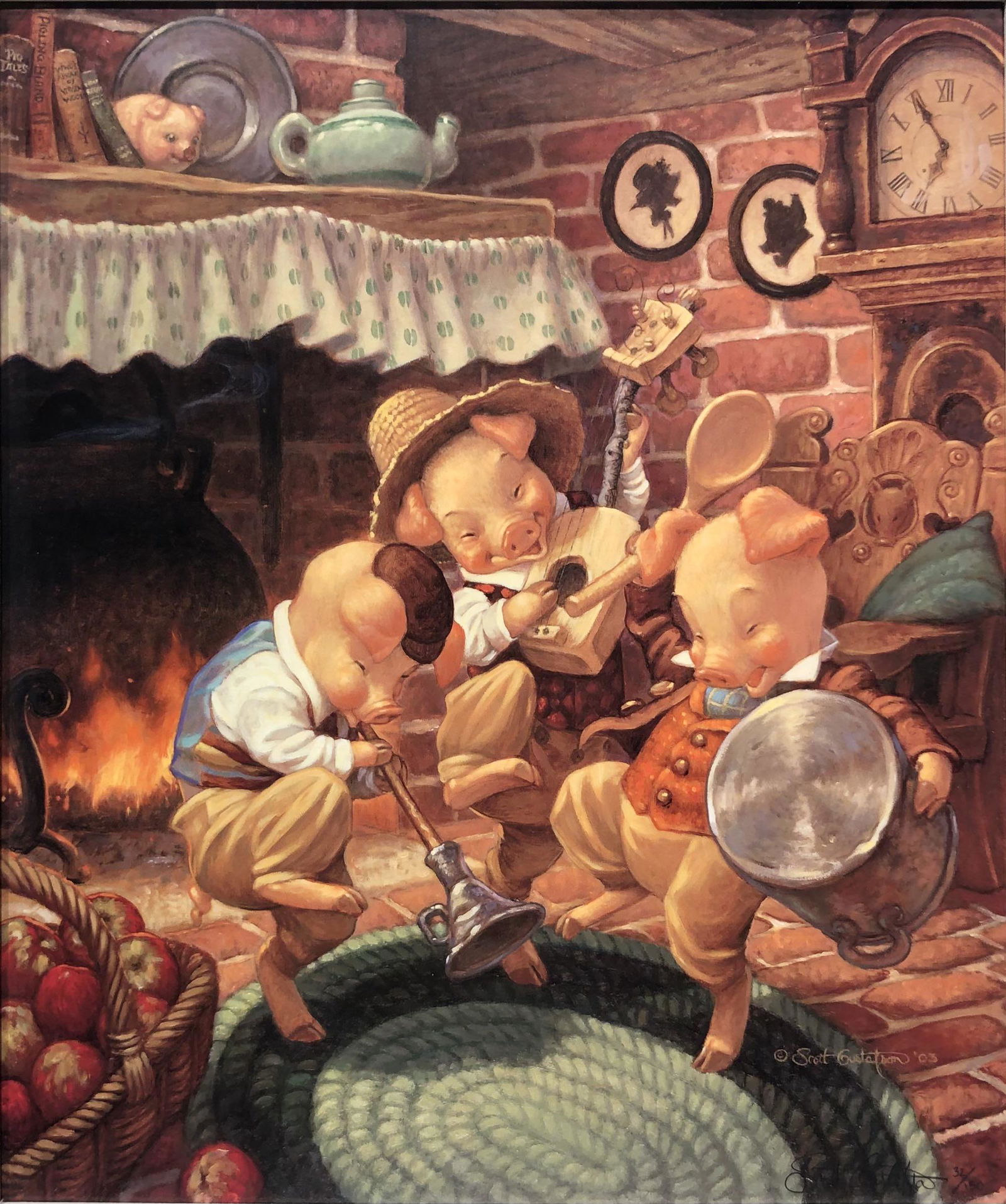 Scott Gustafson "Three Little Pigs" Signed Lithograph LE (1 of 5)