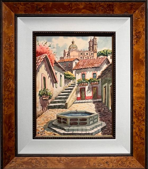 Marco Antonio Diaz Original Watercolor Signed: Artist: Marco Antonio Diaz Title: Spanish Courtyard Medium: Original Watercolor Art Dimensions: 13 H x 10 W inches22 H19 W
