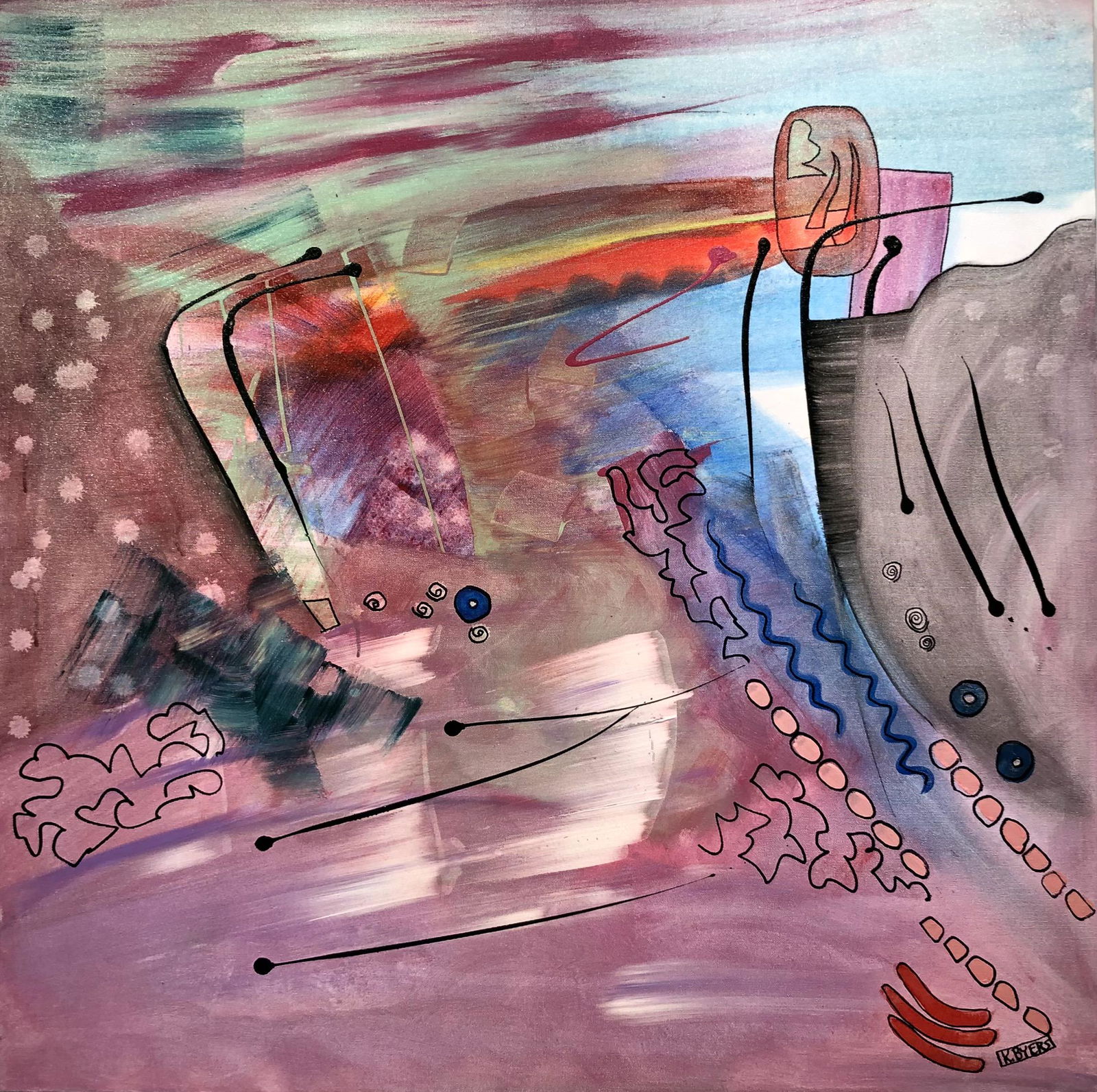 Kimm Byers Abstract Signed Original Acrylic on Canvas (1 of 9)