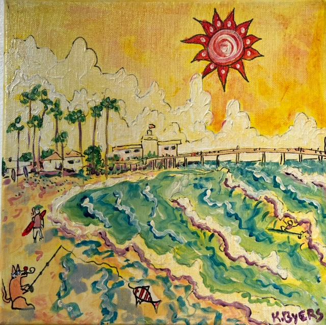 Kimm Byers "Newport Beach" Signed Acrylic (1 of 8)