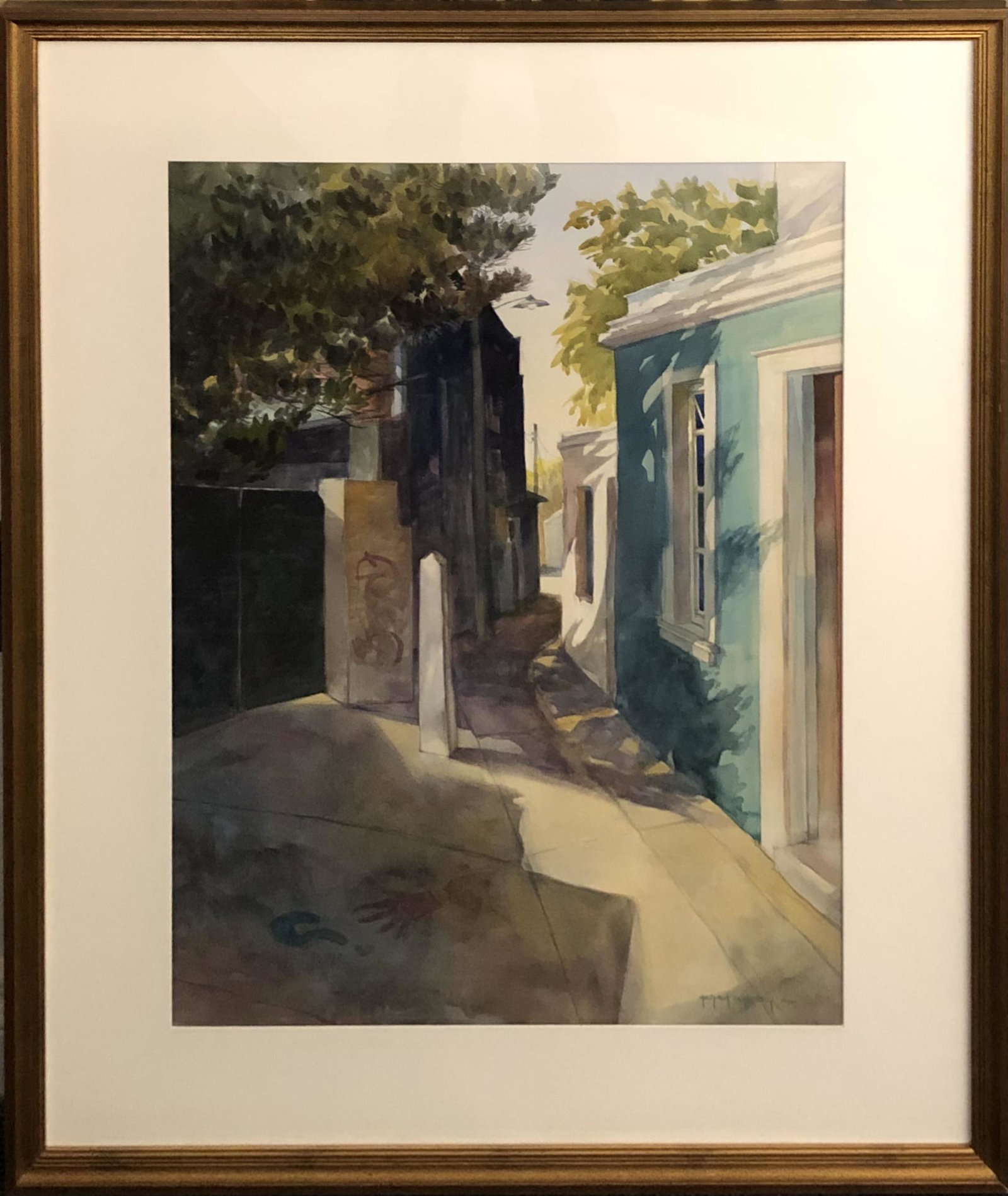 Michael Schlicting "Hand Alley" Watercolor Signed: Artist: Michael Schlicting Title: Hand Alley Medium: Original Watercolor on Paper Art Dimensions: 38 H x 30 W inches Framed Dimensions: 40 H x 32 W inches ARTIST BIO: </