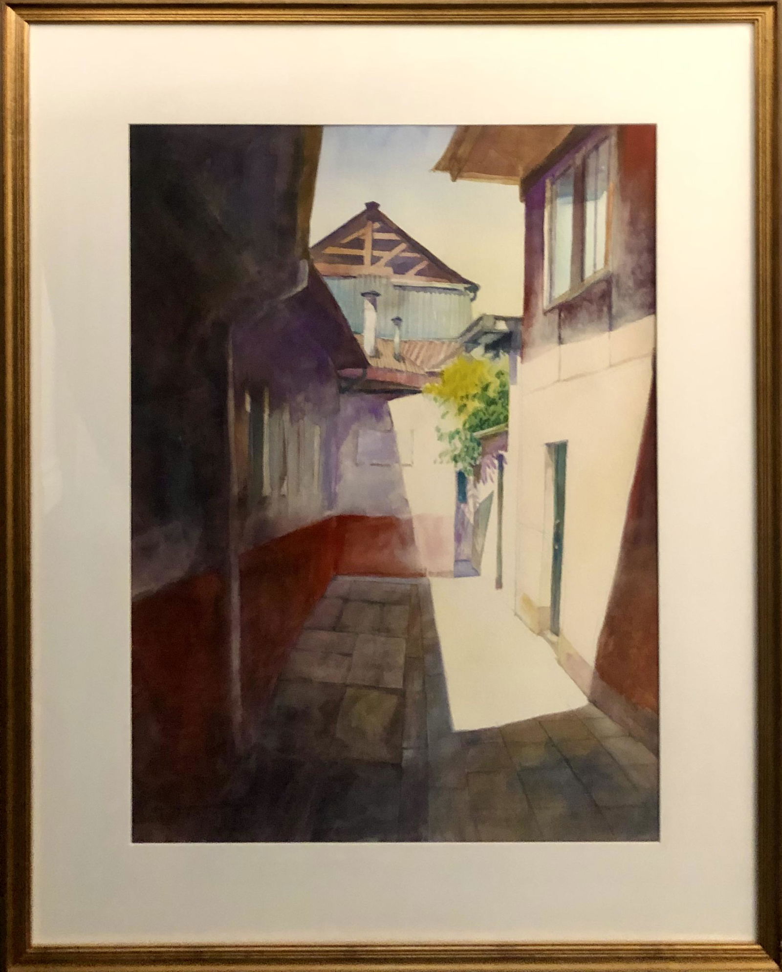 Michael Schlicting "Alley Light" Watercolor Signed (1 of 6)