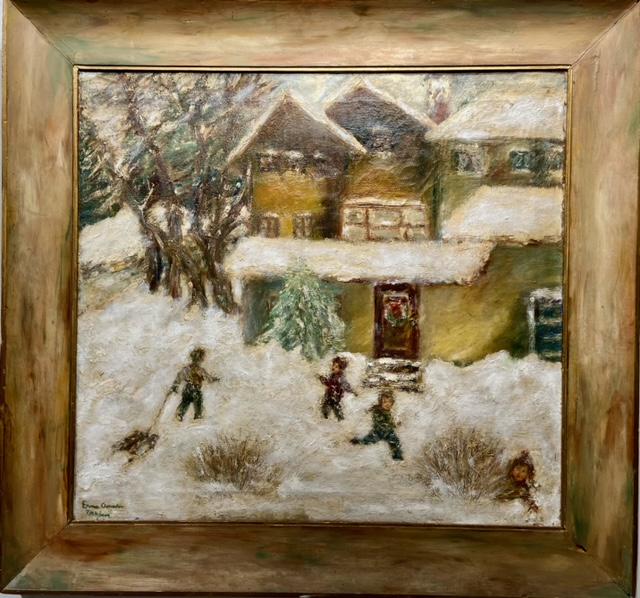 Erma Amador "Snow Day" Signed Oil on Canvas (1 of 7)