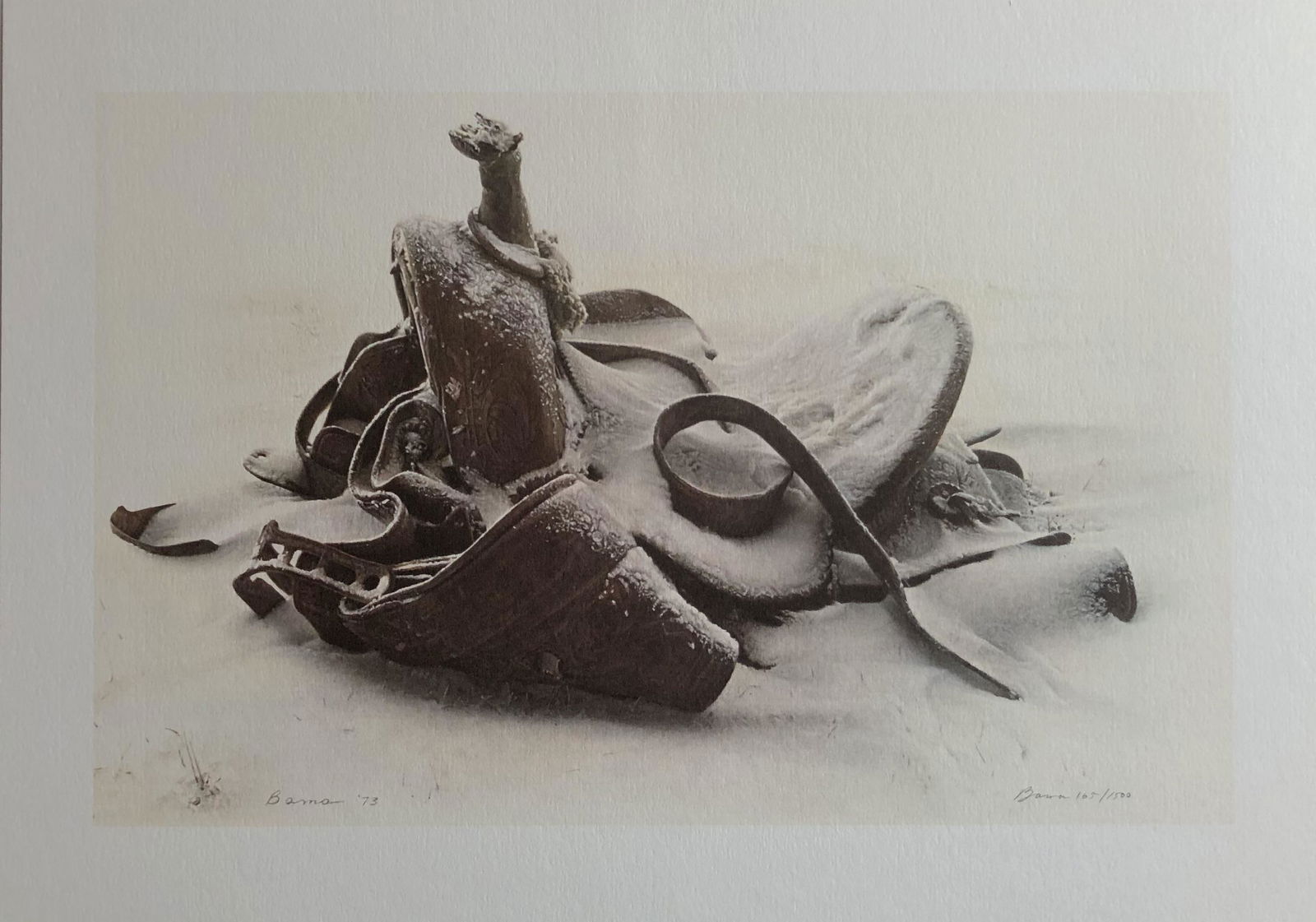 James Bama "Old  Saddle in Snow" Signed Litho LE (1 of 5)