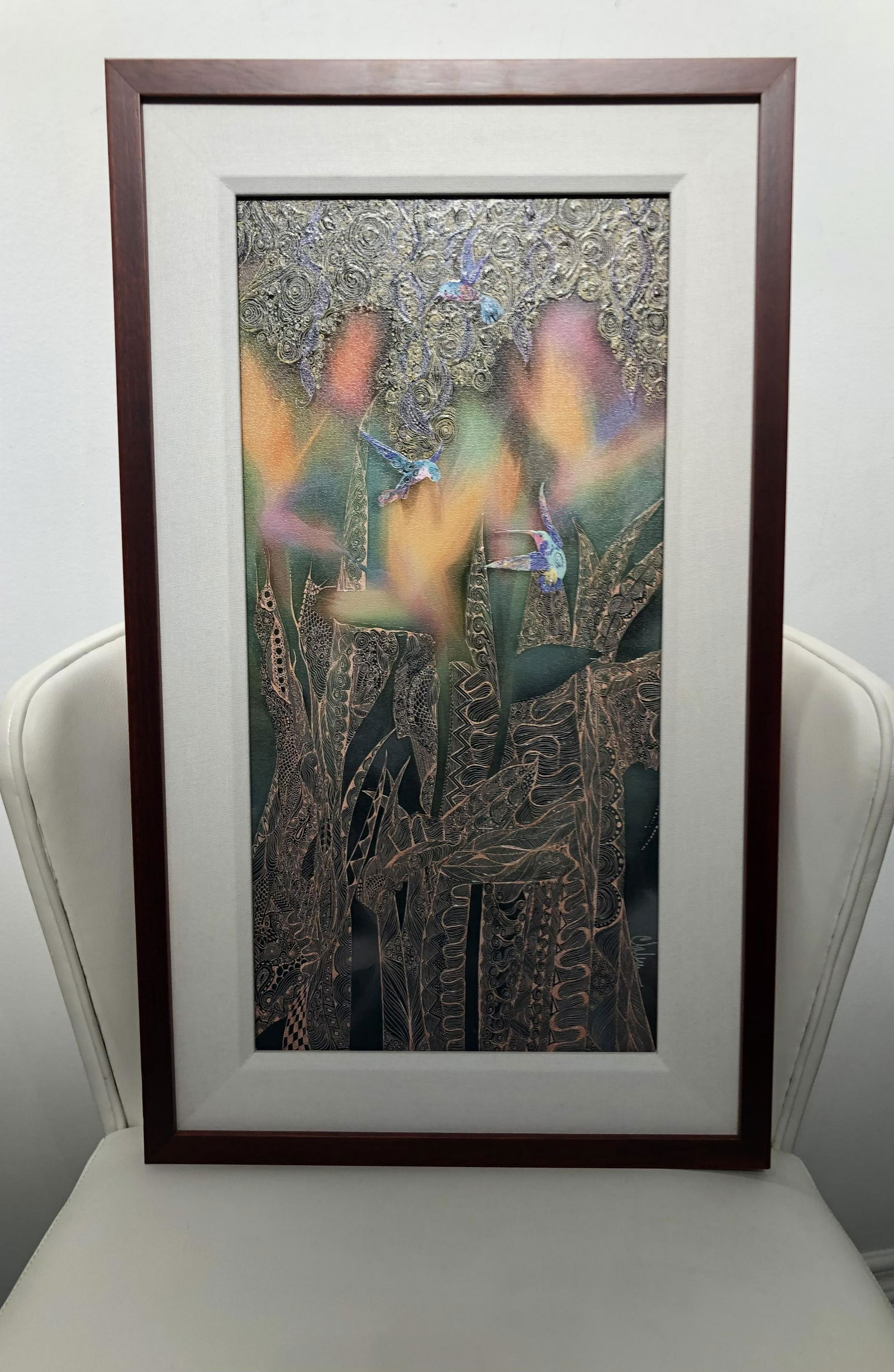 Carolyn Johnson (Humming Birds) Signed Embellished Canv (1 of 5)
