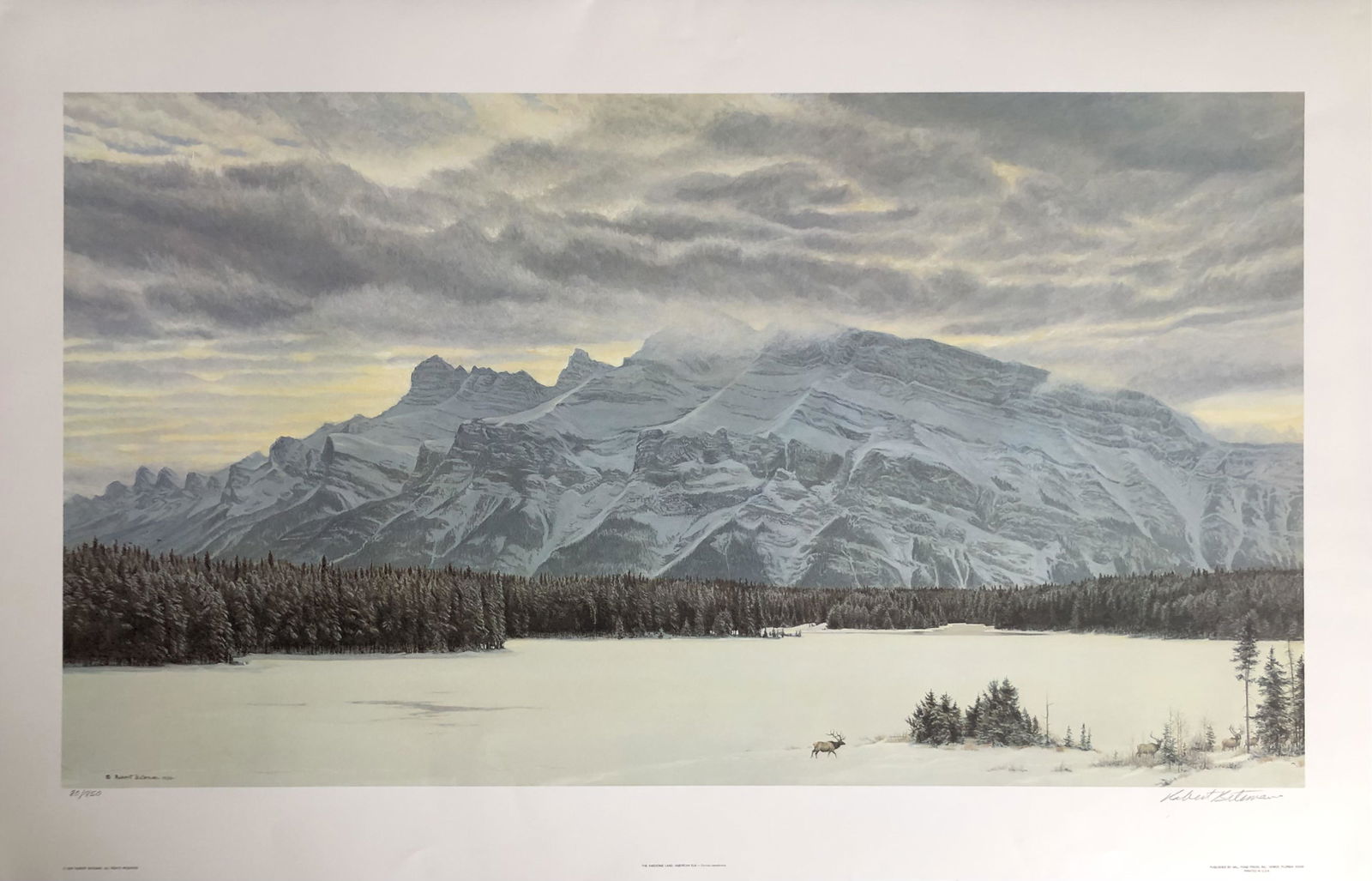 Robert Bateman "The Awesome Land - American Elk" Signed Litho LE (1 of 6)