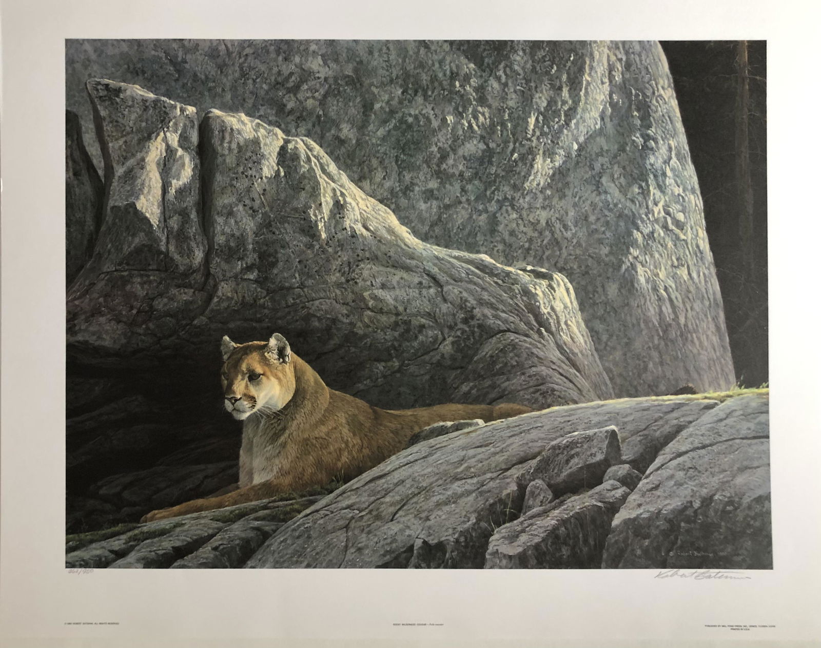 Robert Bateman "Rocky Wilderness - Cougar" Signed Lithograph LE (1 of 5)