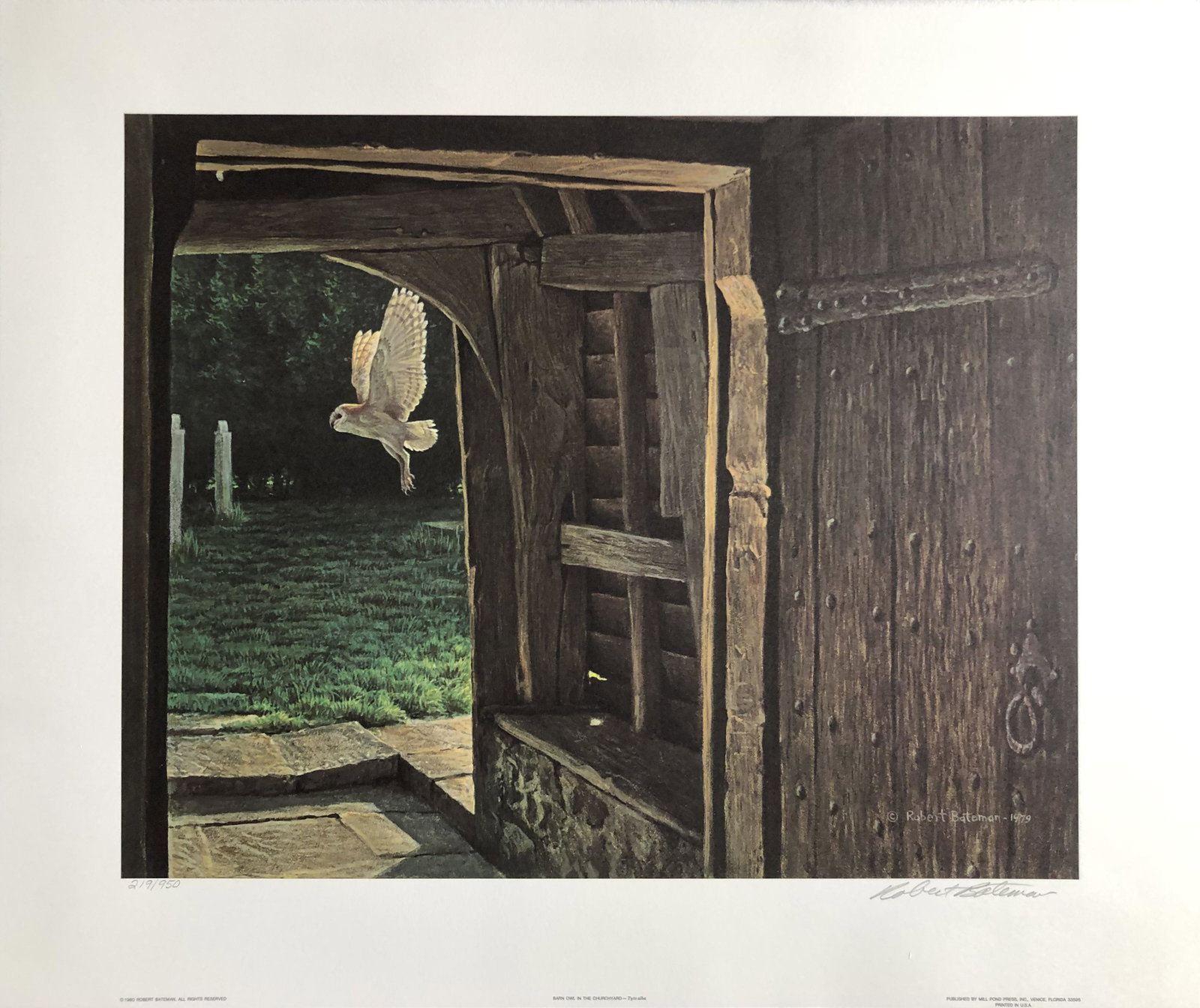 Robert Bateman "Barn Owl in the Churchyard" Signed Litho LE (1 of 6)