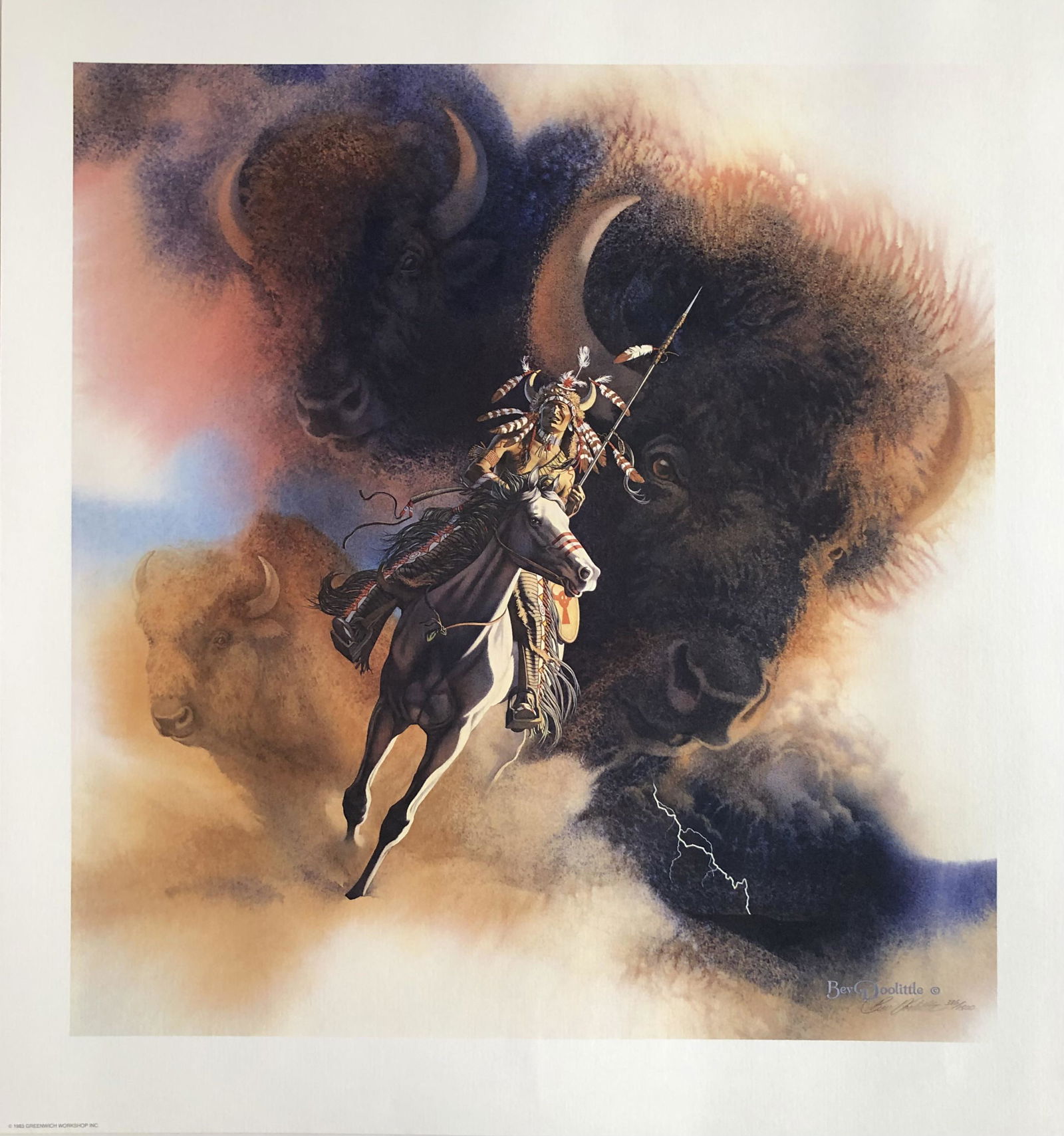 Bev Doolittle "Runs with Thunder" Signed Litho LE (1 of 5)