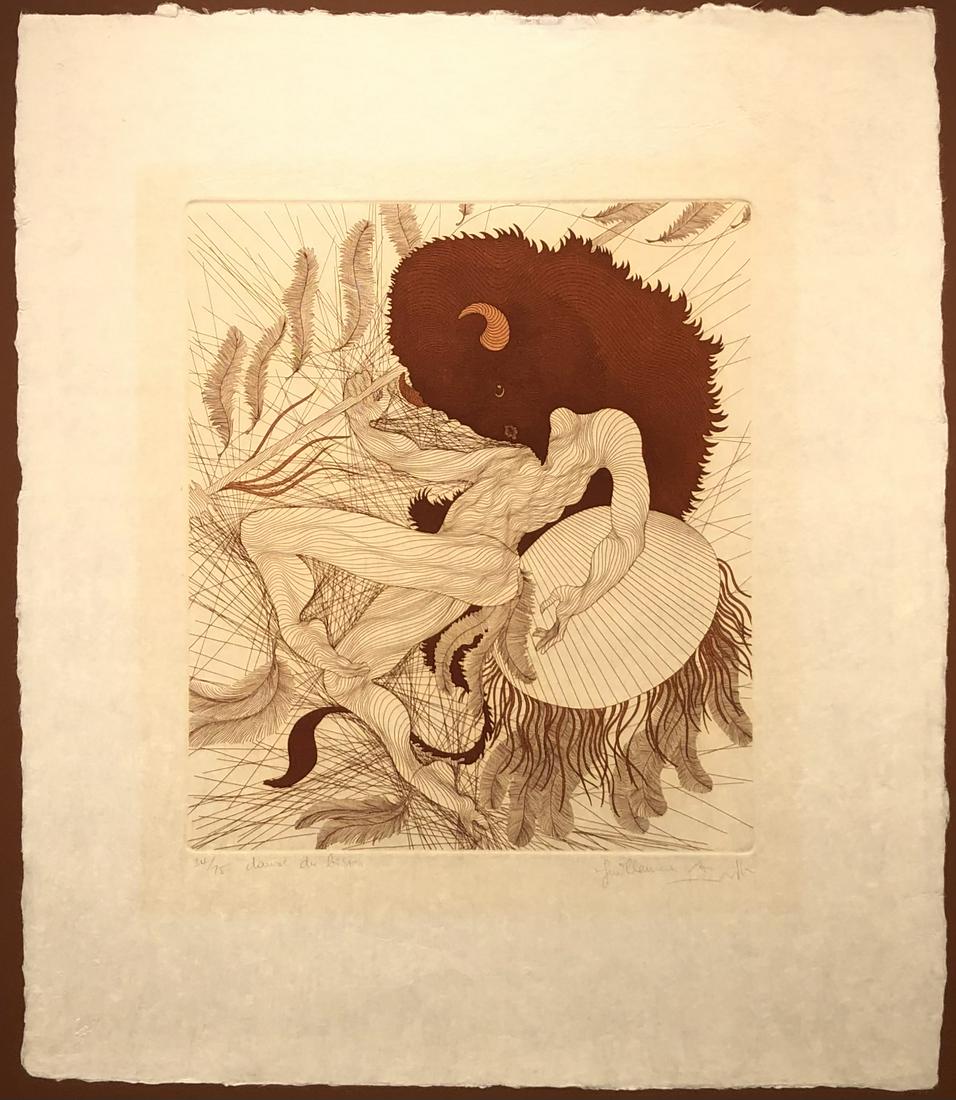 Guillaume Azoulay "Dause Du Bison" Signed Etching LE (1 of 6)