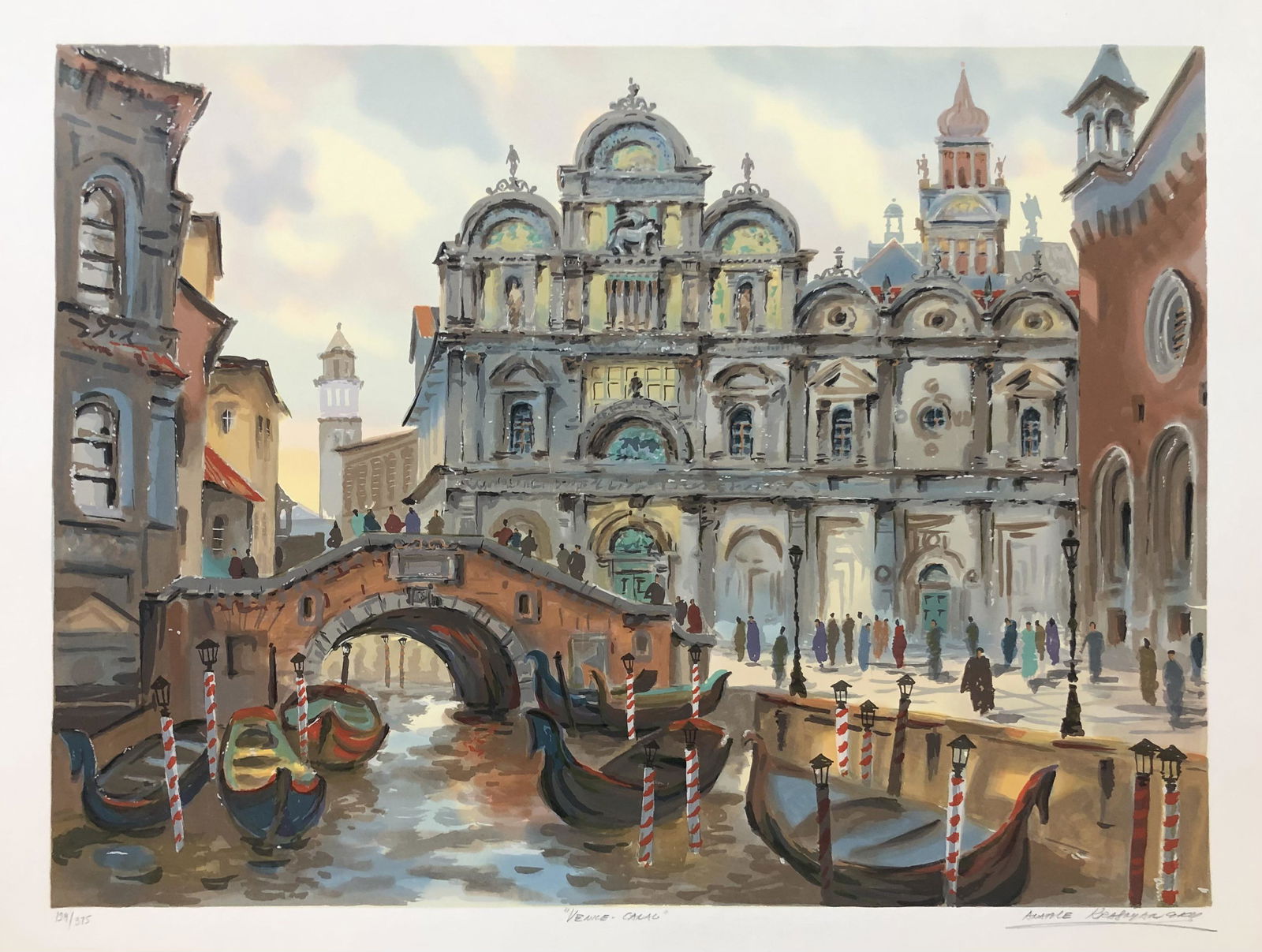 Anatole Krasnyansky "Venice Canal" Signed Seri LE (1 of 5)
