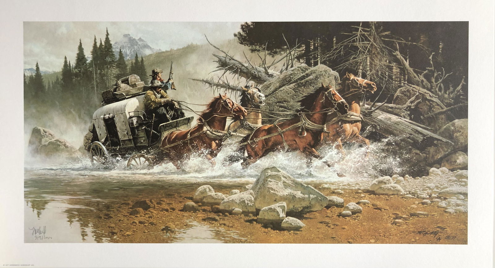 Frank McCarthy "The Fording" Signed Lithograph LE (1 of 6)