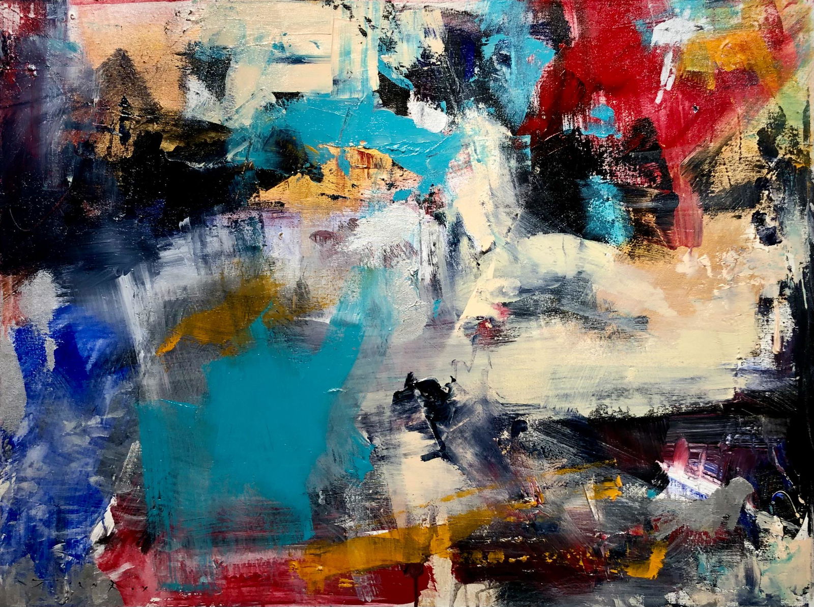 Jorn Fox Abstract Signed Acrylic on Canvas (1 of 5)