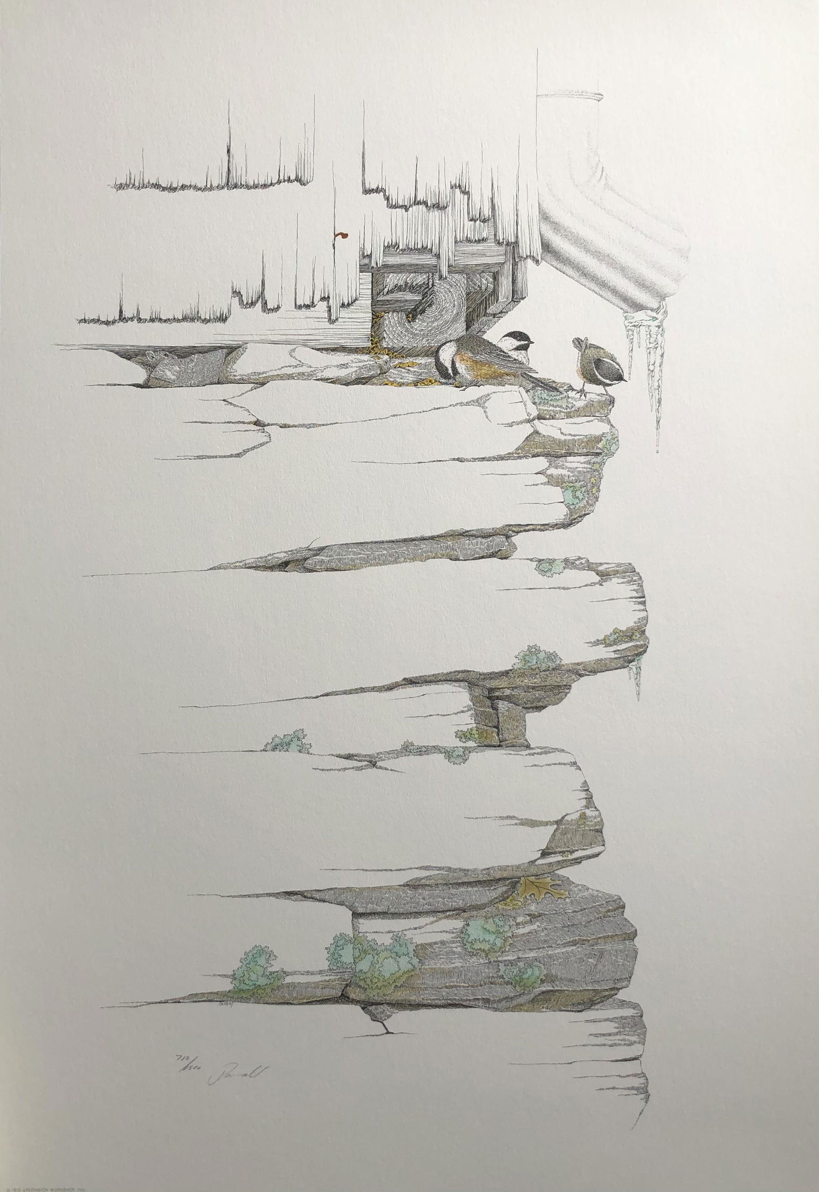 Peter Parnall "Chickadees" Signed Lithograph LE (1 of 5)