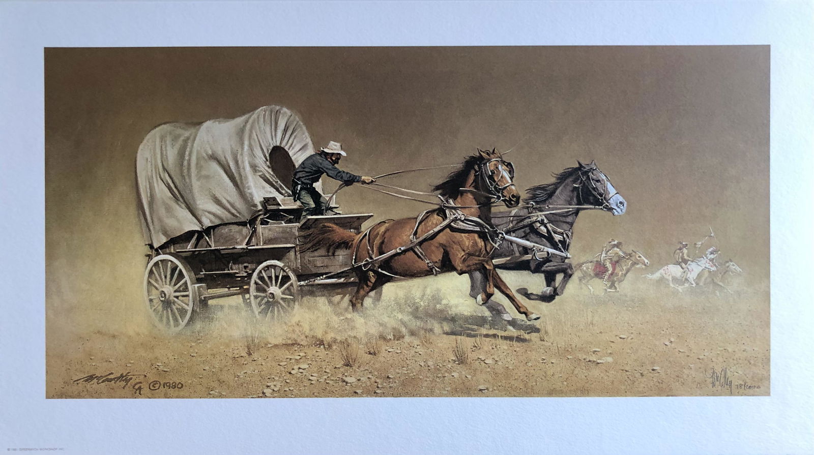 Frank McCarthy "Race with the Hostiles" Signed Litho LE (1 of 6)