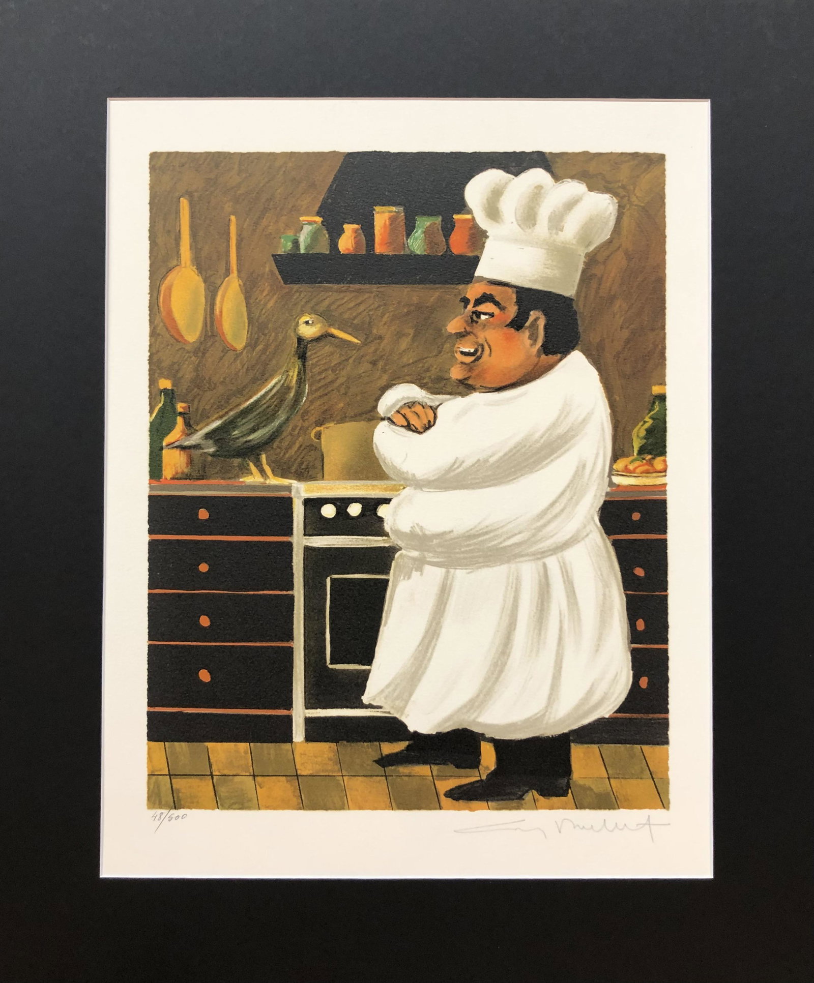 Guy Buffet (French Chef with Duck) Signed Lithograph LE (1 of 4)